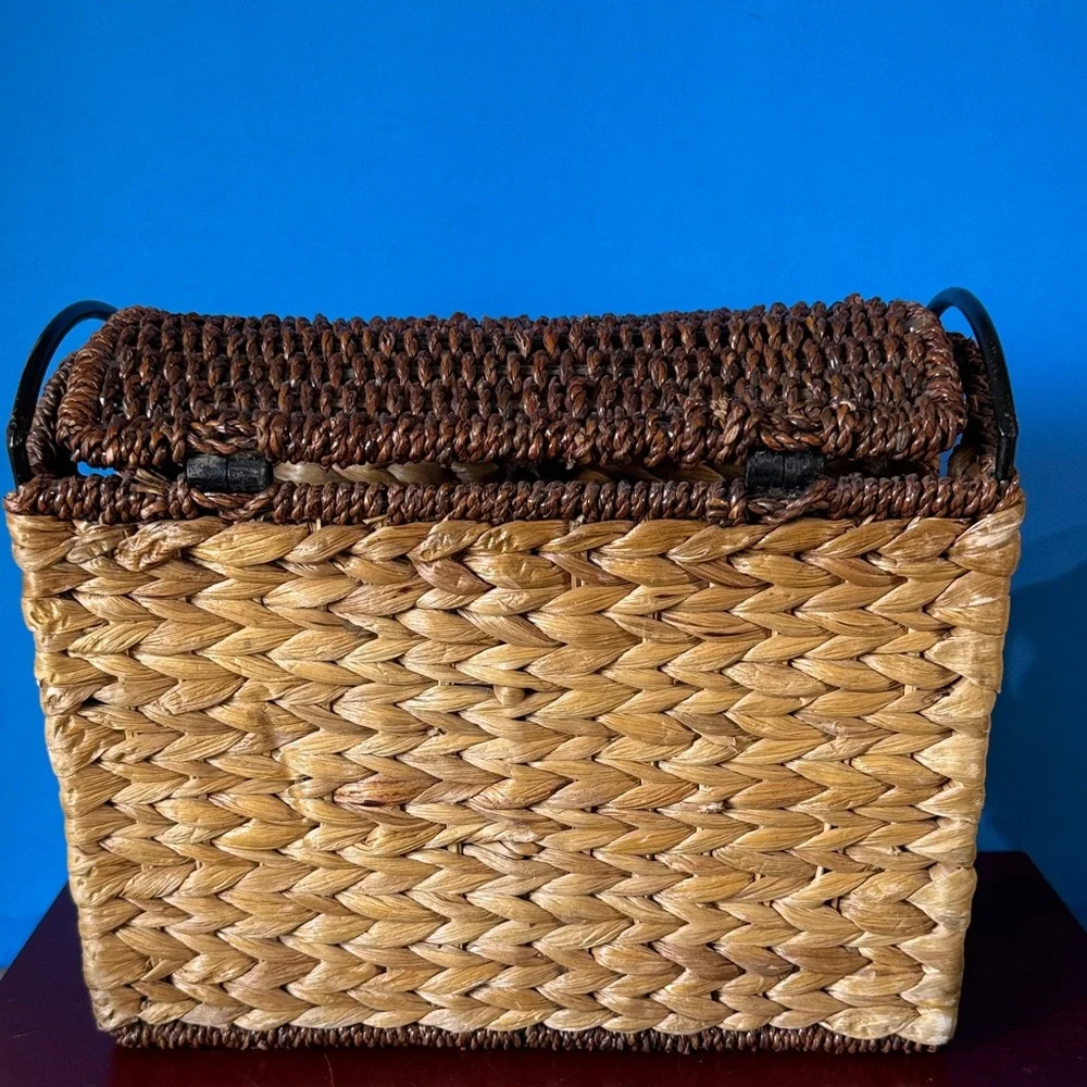Vintage Woven Storage Basket - Brown